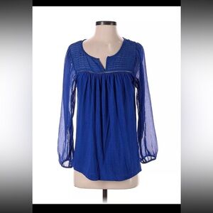5 FOR 5-- Lucky Brand split neck sheer arm blouse size small
